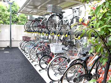 サンヴェール調布多摩川、自転車・垂直昇降式2段ラック導入実績写真1